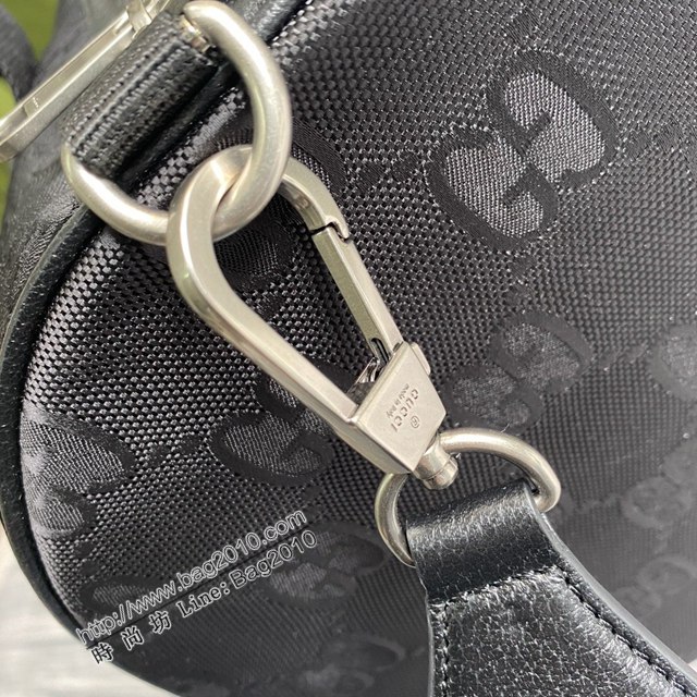 Gucci新款包包 古馳品牌標誌性GG圖案手提肩背枕頭包 Gucci黑色旅行包 658632  ydg3081